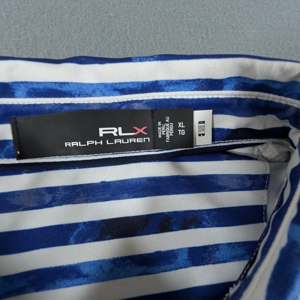 RLX Ralph Lauren Golf Polo Shirt Mens Size XL Striped Performance - Picture 4 of 9